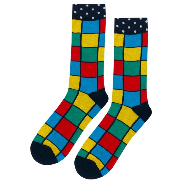 NWOT Men’s Socks, Multicolor Checkerboard, L - Picture 4 of 4